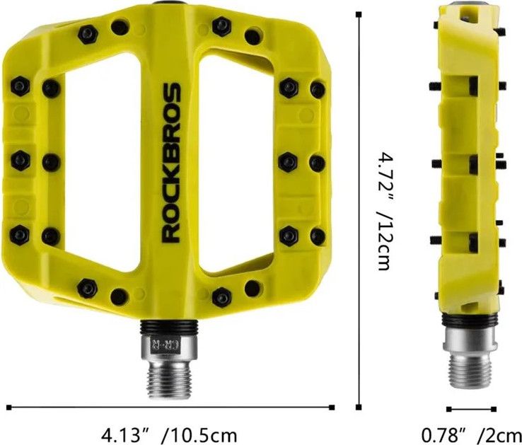 Niceminiwall Pédales Réfléchissantes VTT / Route – 10x10 Cm, Nylon, Antidérapant, Double Roulement