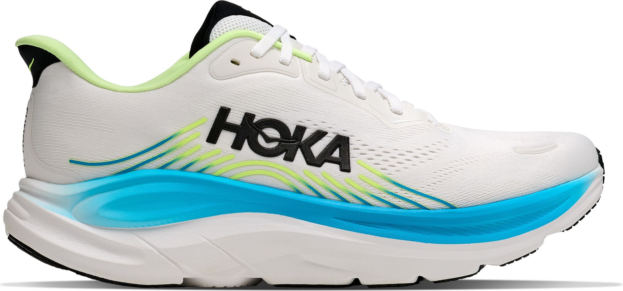 Hoka Clifton 11 Running Shoes, Wide, White/Blue, Men display picture 1