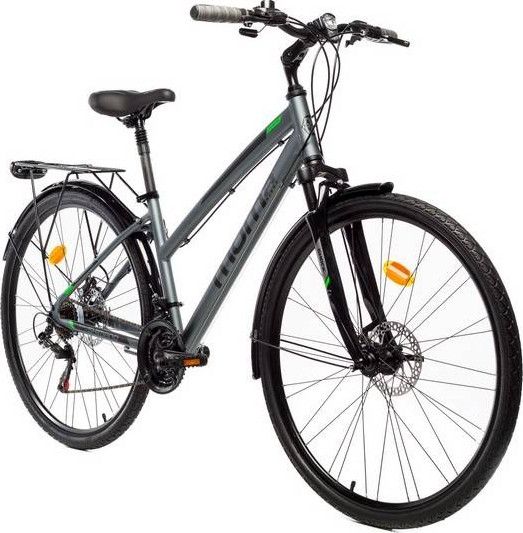 VTC Femme Moma Bikes Trekking Pro 28'' Shimano 21V Gris