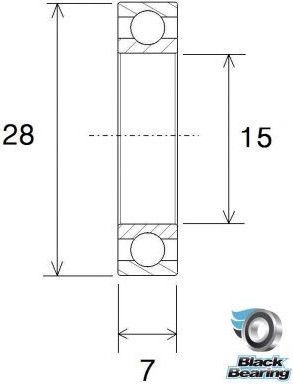 Roulement de moyeu Blackbearing B3 acier 6902-2RS 15x28x7, étanche