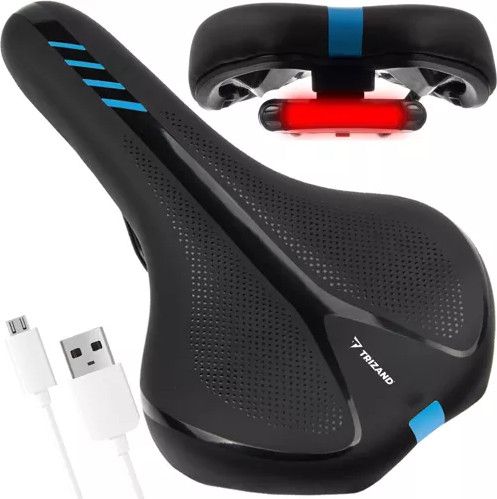 BESPORTBLE Selle De Vélo Ergonomique – Coussin Creux Avec Lumière LED – Pour VTT Et Route – Noir, 28x18,5 Cm
