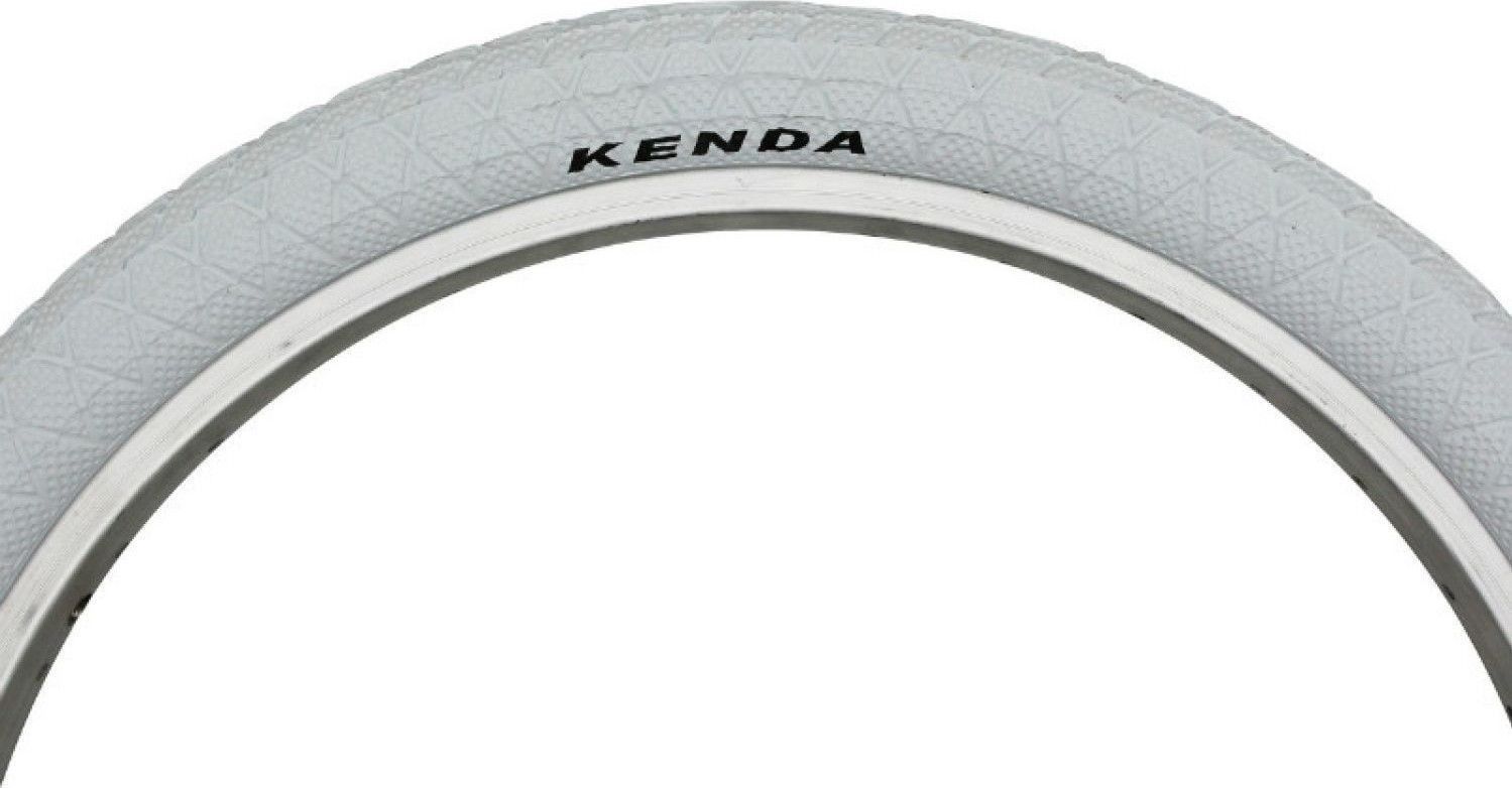 Pneu BMX KENDA 20 X 1.95 Blanc - Freestyle & Street, 610g, Neuf