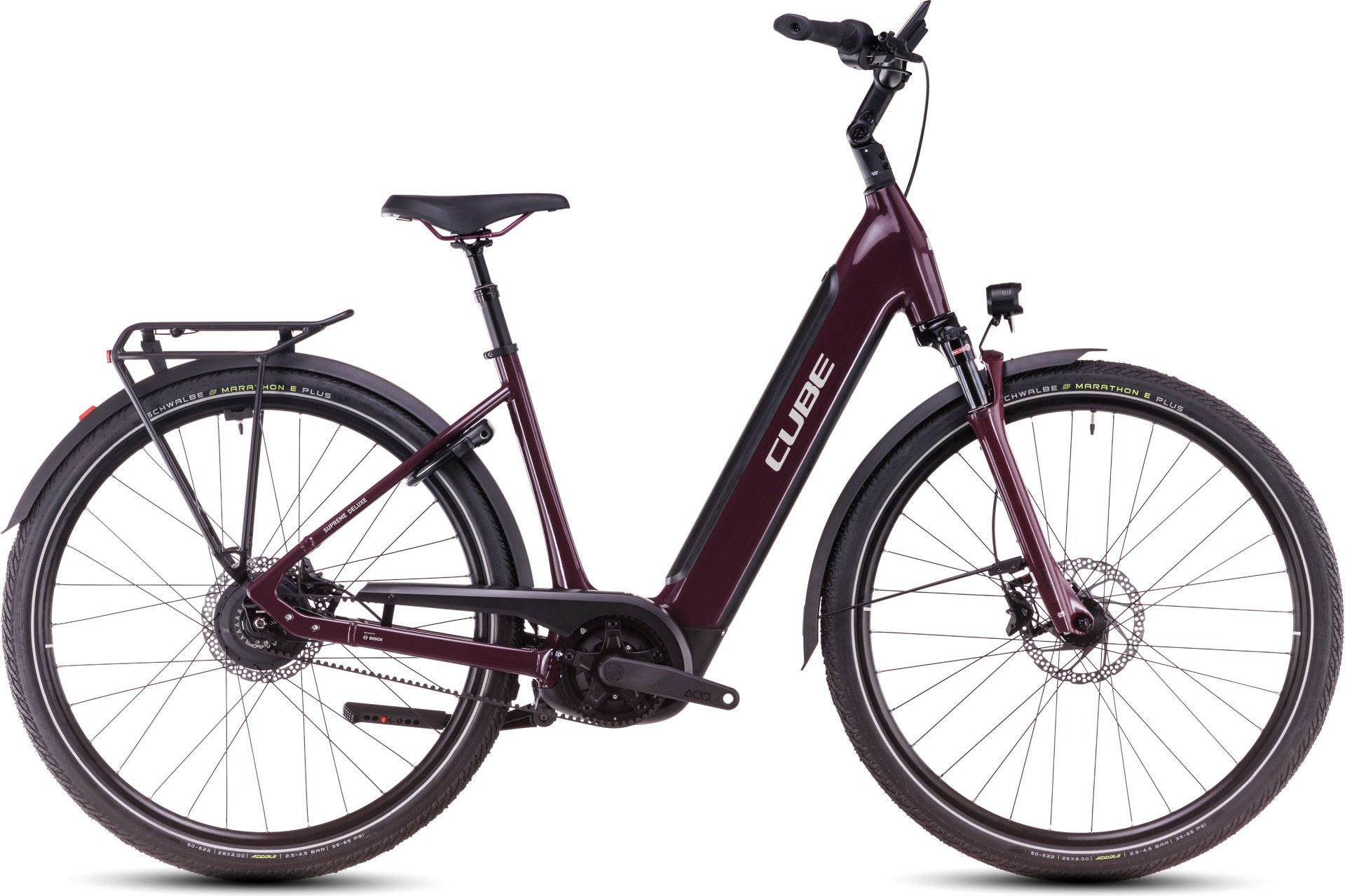 Cube Supreme Hybrid Deluxe Pro 625 Easy Entry Electric City Bike Enviolo  City Belt 625 Wh 700 mm Amarone Red 2025
