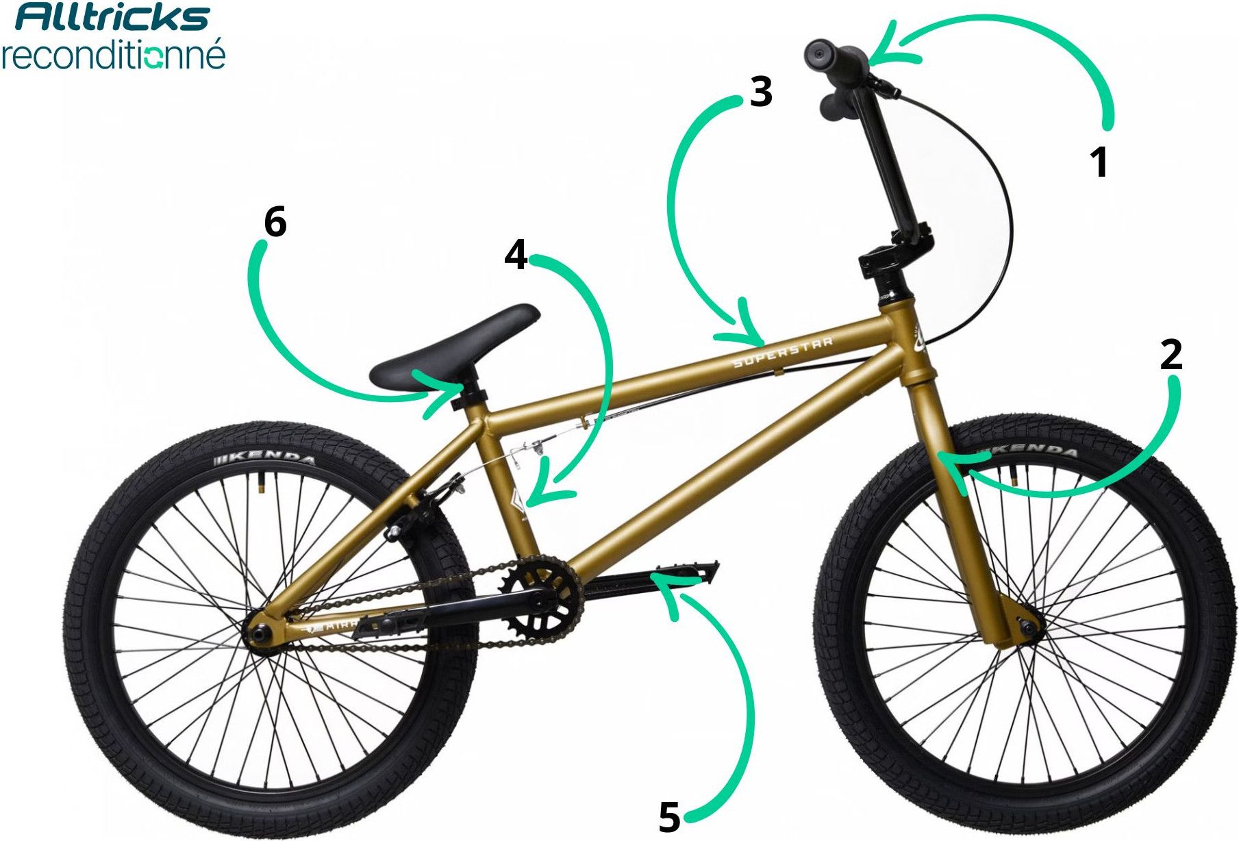Refurbished Product - BMX Freestyle Superstar Mirror 20.75'' Gold