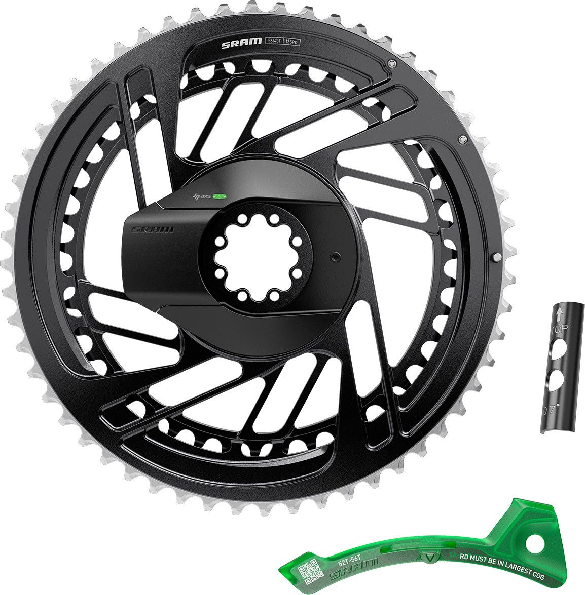 Sram Red AXS E1 2x12S Direct Mount Powermeter Chainrings Black
