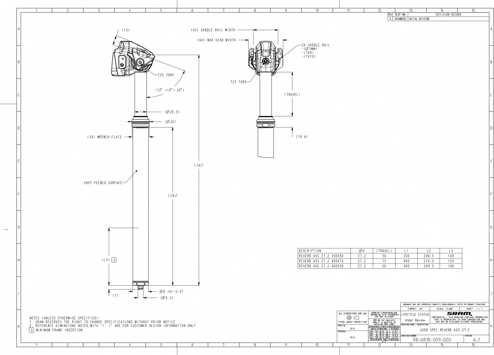 Rockshox Reverb AXS XPLR Cordless Dropper Post No Control Alltricks