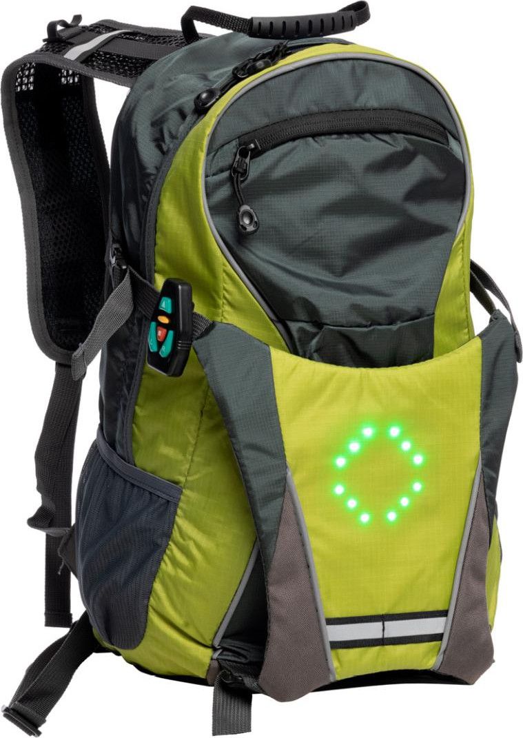 Sac à Dos Avec Clignotants LED Et Télécommande - 15L, Imperméable, Bandes Réfléchissantes, Pour Vélo, Randonnée, Sécurité Nocturne