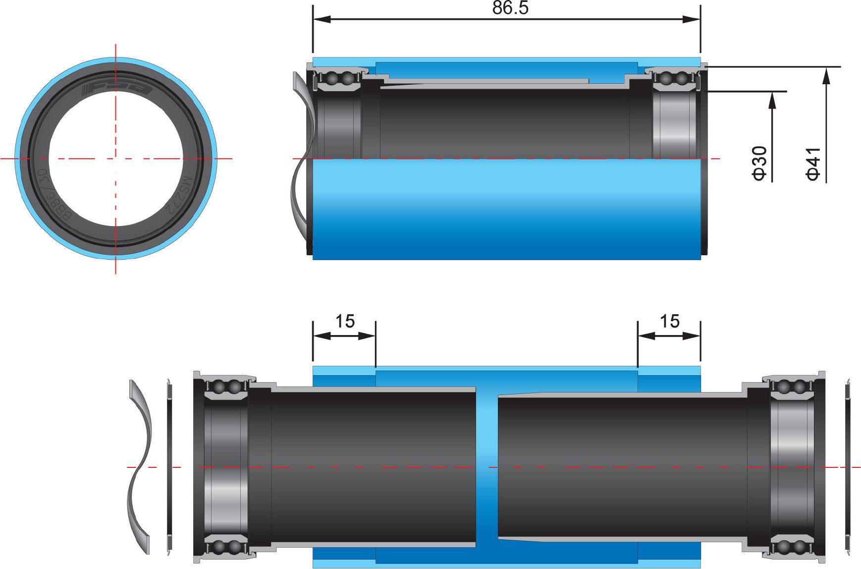 Pressfit FSA BB86 adapter for BB386 Evo crankset Alltricks