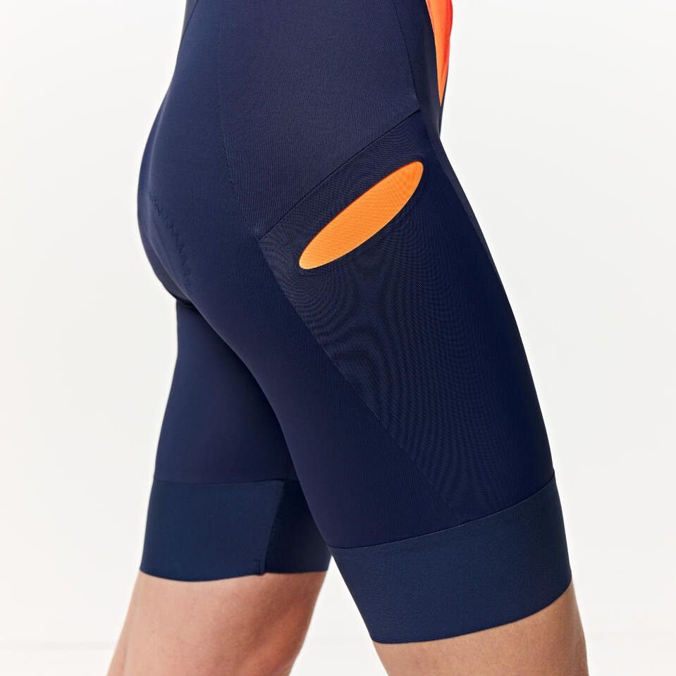 Maillot Cycliste Louis Garneau Aero Tri Femme - Taille M - Orange/bleu Rayé - Polyester/élasthanne