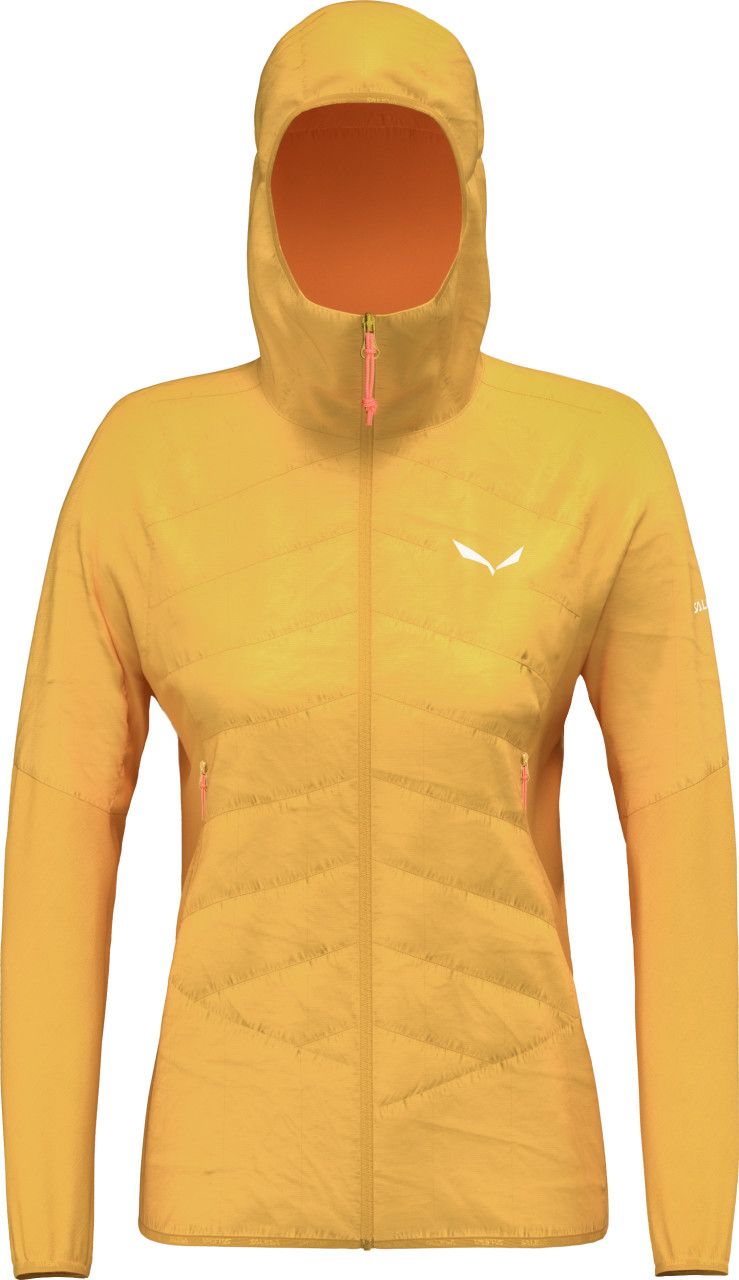 Salewa Women's Ortles Hybrid TirolWool Yellow Hooded Jacket