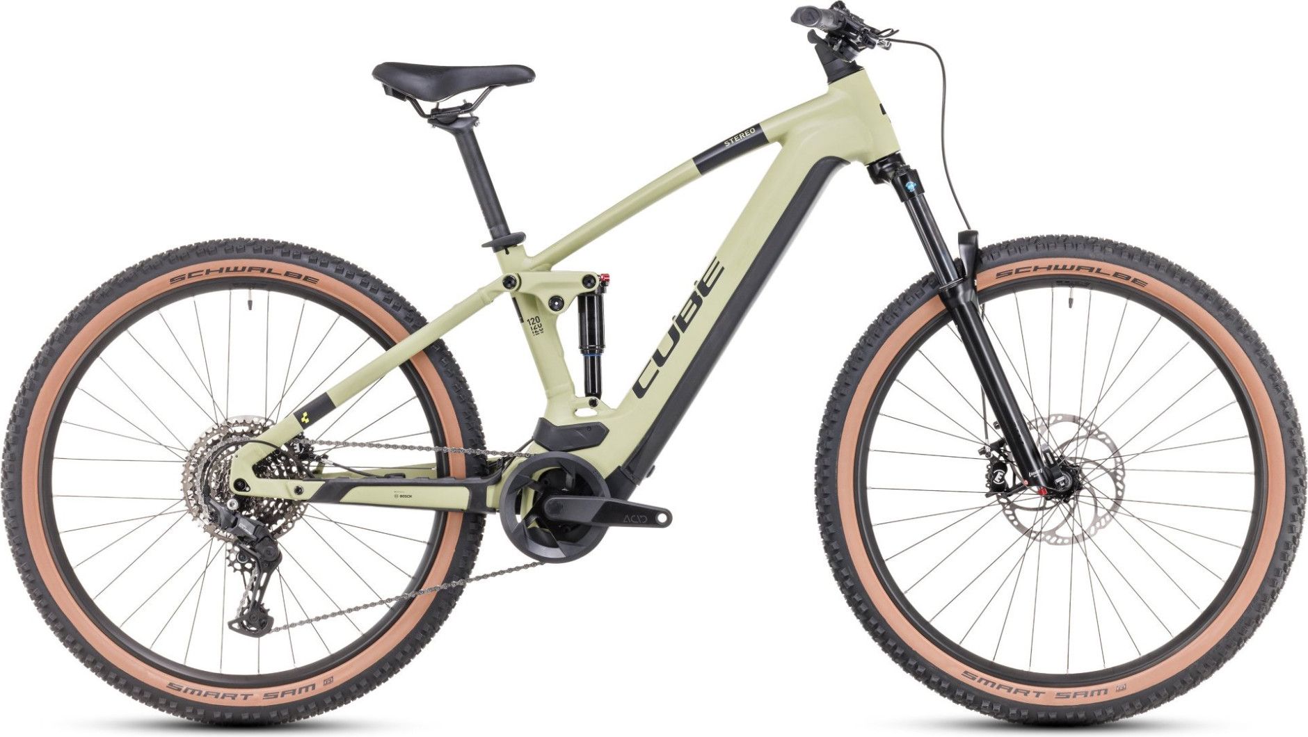 Cube Stereo Hybrid 120 One 750 Electric Full Suspension MTB Shimano Cues  10S 750 Wh 29'' Olive Green 2024 | Alltricks.com
