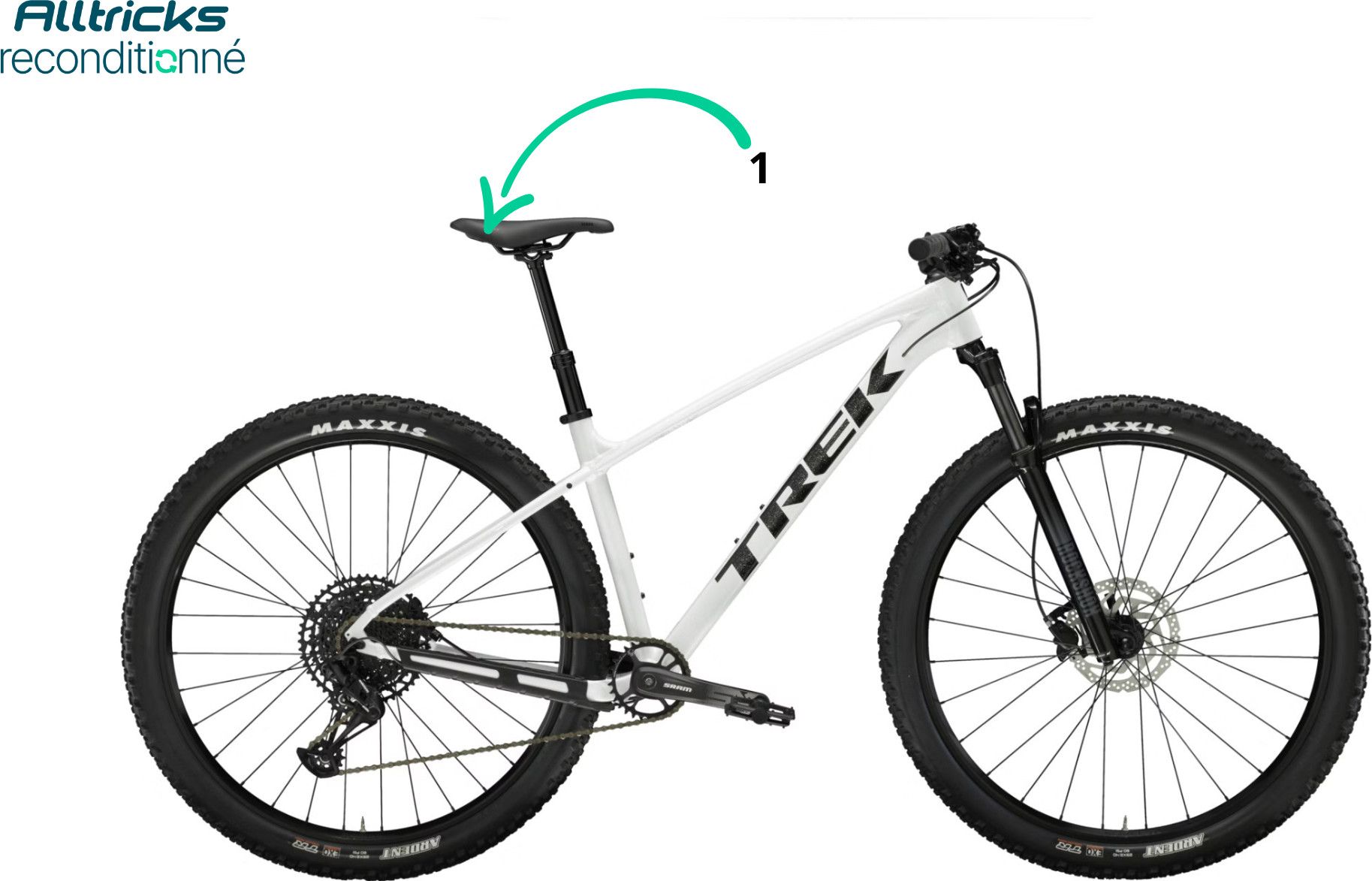 MTB Semi-Rigid Trek Marlin 7 Sram SX 12V 29'' Blanc Cristal Gén 3