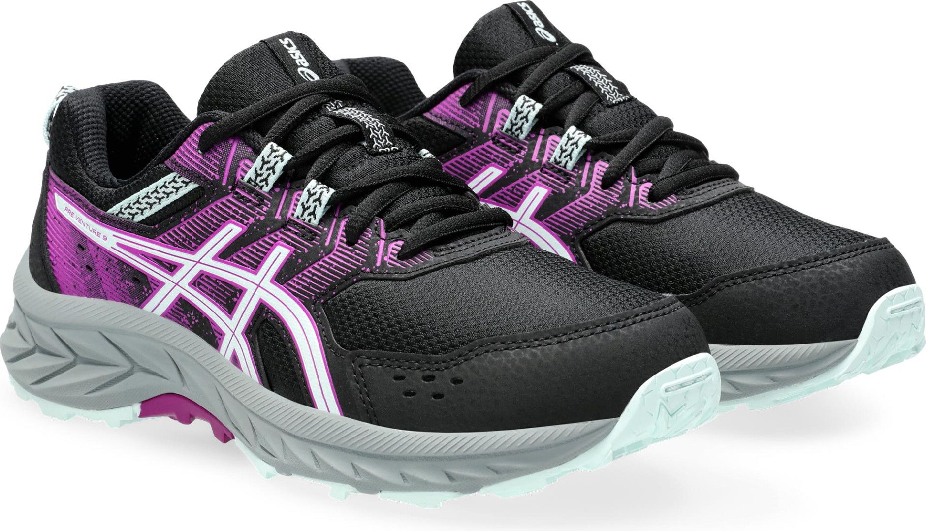 Asics Gel-Venture GS Trailrunning-Schuh Schwarz/Pink/Blau Kinder