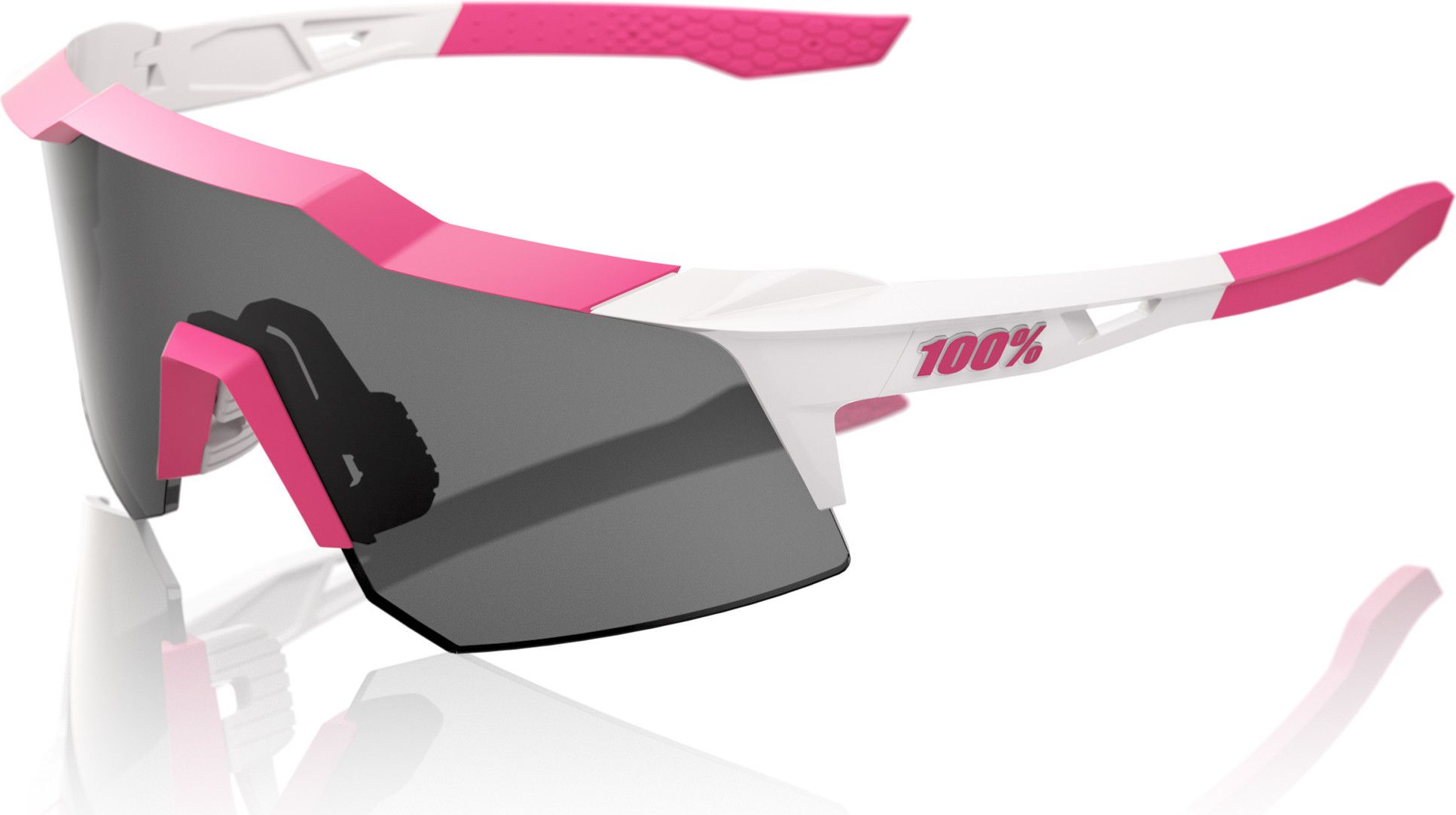 100% Speedcraft XS Puddy Pink White goggles / Smoke lenses