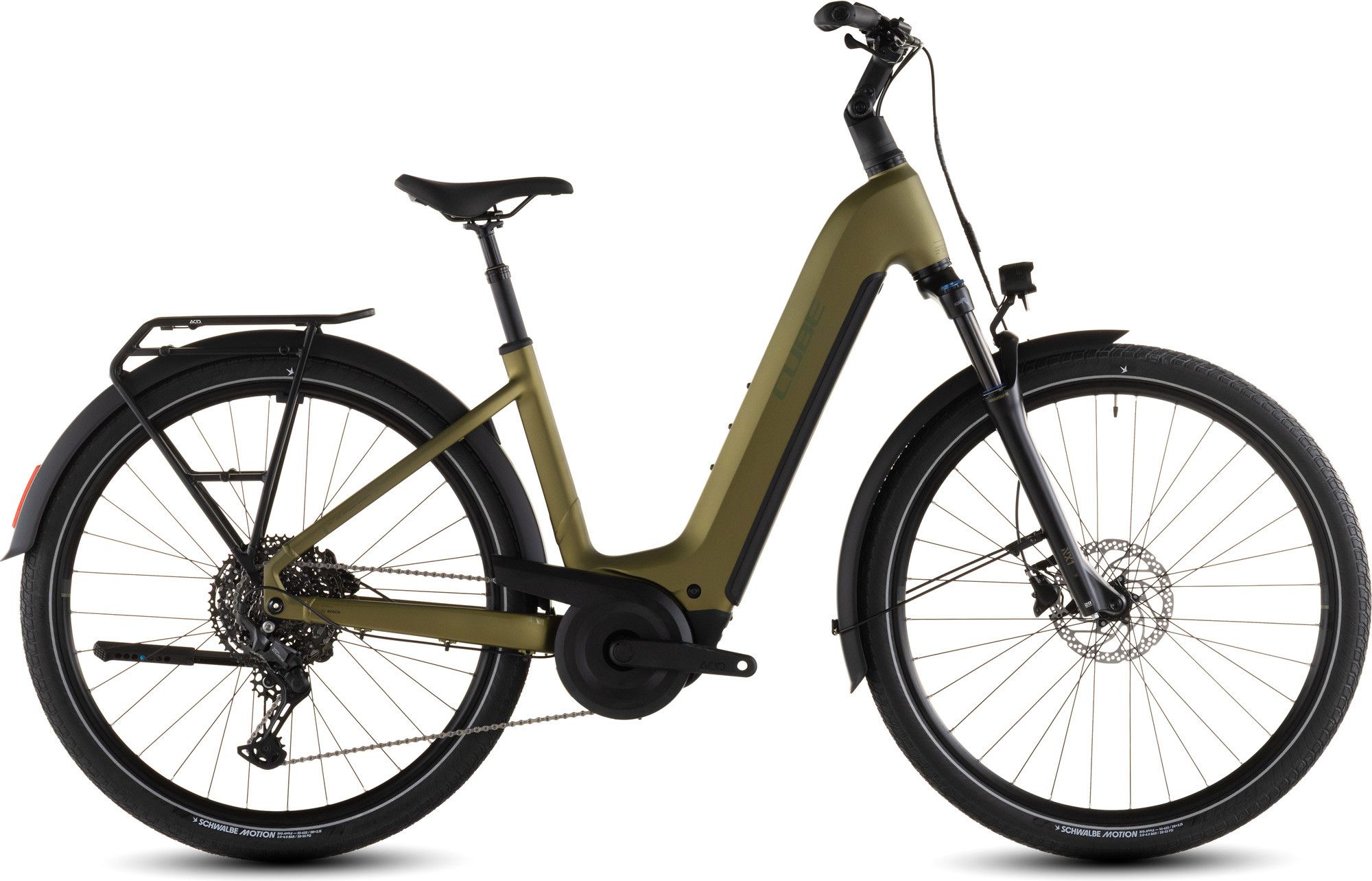 Cube Touring Hybrid Pro 800 Easy Entry Electric Trekking Bike Shimano Cues  11S 800 Wh 700 mm Gold Lime Green 2026
