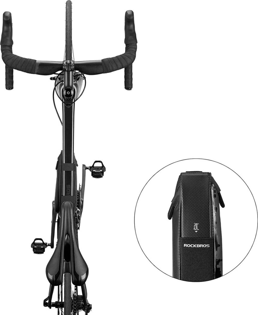 Sacoche De Cadre RockBros Pour Vélo - Tube Supérieur, 5 L, étanche - Noire, VTT