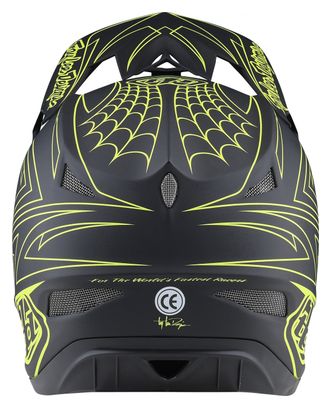 Casque Troy Lee Designs D3 Fiberlite Spiderstripe Gris/Jaune M (56-57 cm)