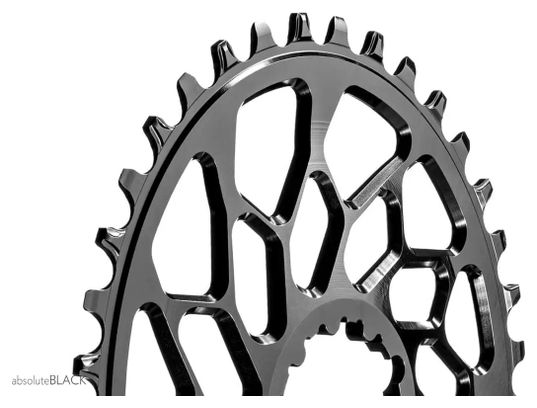 AbsoluteBlack Narrow Wide Direct Mount Oval Chainring CX for Sram Cranks 12 S Black