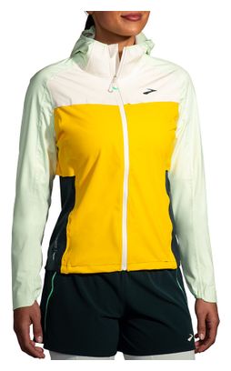Brooks High Point Trail Waterproof Jacket Yellow Green Donna