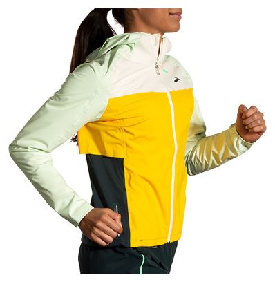 Chaqueta impermeable Brooks High Point Trail para mujer Amarillo Verde