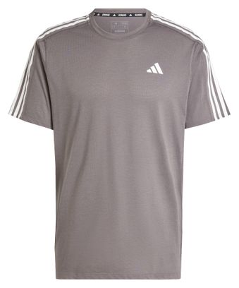 adidas Own The Run 3-Stripes Grey Men's Short Sleeve Jersey