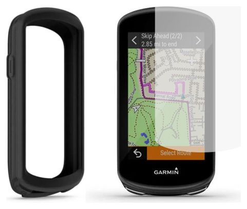 Panzerglas Schutzfolie und Silikon Schutzhülle für Garmin Edge 1030