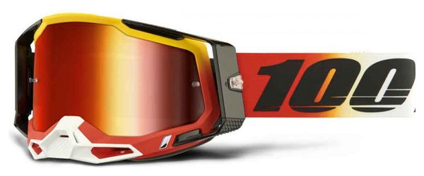 Racecraft 2 Red Ogusto 100% Goggle - Red Mirror Lens