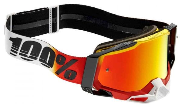 Racecraft 2 Red Ogusto 100% Goggle - Red Mirror Lens