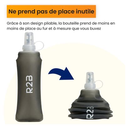 R2B Gourde Souple 500 ML - Soft Flask - Bouteille pliable - Flasque trial