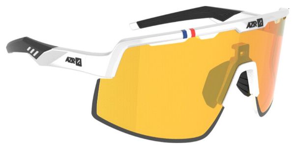 Gafas AZR Speed RX Blancas Transparentes / Lente Hidrofóbica Dorada