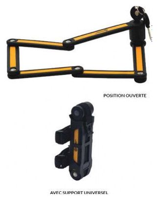 Antivol Pliable Auvray City Lock 85cm + Support D'antivol 