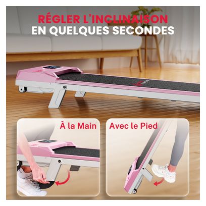 Tapis de marche Fitness T7 compact sous bureau Rose avec tapis