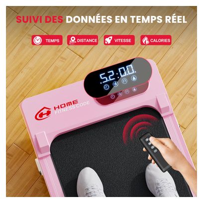 Tapis de marche Fitness T7 compact sous bureau Rose avec tapis