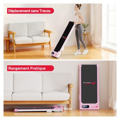 Tapis de marche Fitness T7 compact sous bureau Rose avec tapis