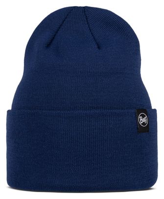 Buff Knitted Hat Dark Blue
