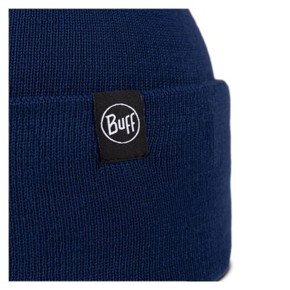 Buff Knitted Hat Dark Blue