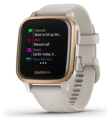 Montre connectée GARMIN Venu Sq Edition Musique - Light Sand/Rose Gold - Montre GPS de sport connectée santé et bien-être