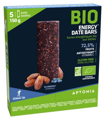 Barres énergétiques Decathlon Nutrition Bio Dattes/Myrtilles 5x25g