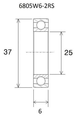 Roulement B3 Inox - Blackbearing - 6805W6 2rs - 30 x 42 x 6 mm