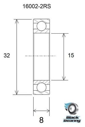 Roulement B3 - BLACKBEARING - 16002-2rs