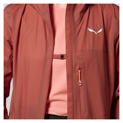 Chaqueta impermeable Salewa Pedroc 2 Powertex 2.5L roja para mujer