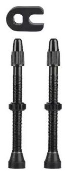 Lot de 2 valves noires Tubeless 60 mm