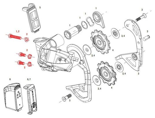 Sram Screw Kit for D railleur Arri re Red eTap