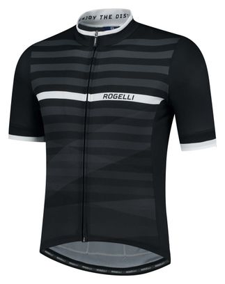 Maillot Manches Courtes Rogelli Stripe Homme Noir/Blanc