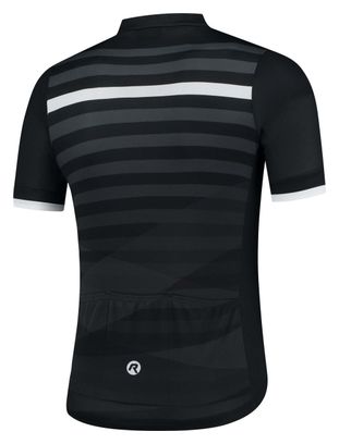 Maillot Manches Courtes Rogelli Stripe Homme Noir/Blanc