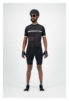 Maillot Manches Courtes Rogelli Stripe Homme Noir/Blanc