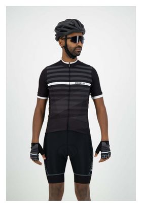 Maillot Manches Courtes Rogelli Stripe Homme Noir/Blanc
