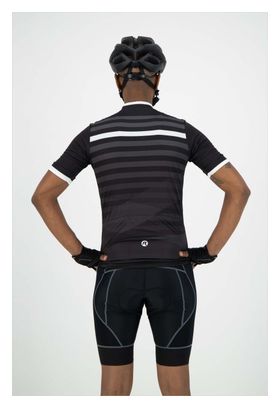 Maillot Manches Courtes Rogelli Stripe Homme Noir/Blanc