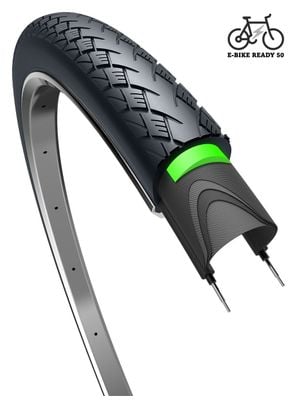 Pneu Ville Edge Tire Metro Protect 28x1 75   /  47-622 Mm Pour Speedpedelec Jusqu'à Max 50 Km / h Noir Avec Réflexion