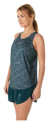 Asics Women's Road All Over Print Tank Green/Pink